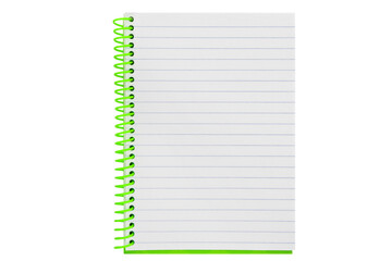 The isolated spiral paper notebook