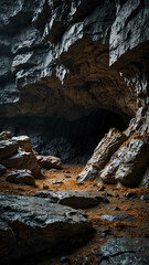 Obraz premium bizarre rock formations deep nature cave background backdrop