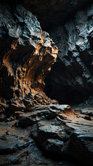 bizarre rock formations deep nature cave background backdrop