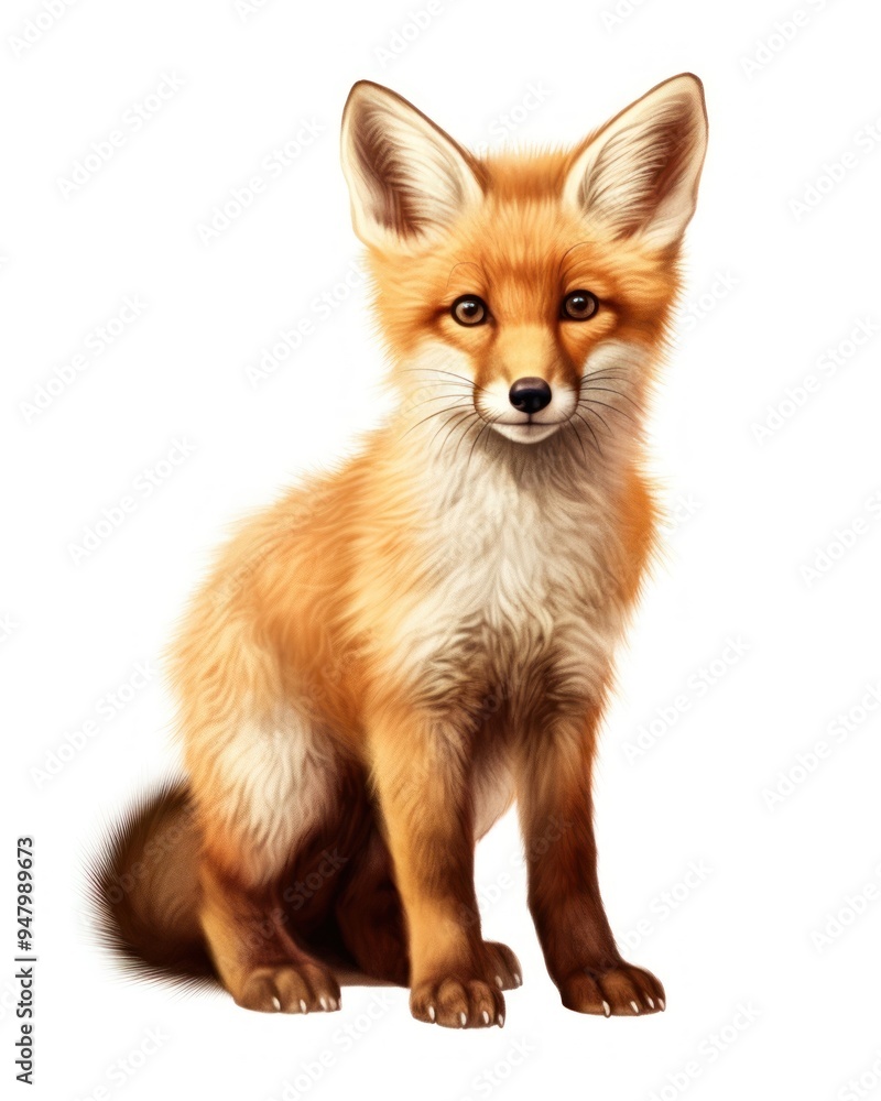 Sticker fox wildlife mammal animal.