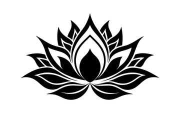 Lotus Silhouette Vector Illustration  Elegant Floral Design