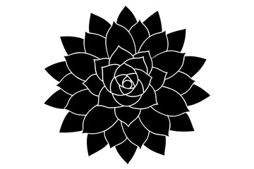  Silhouette Succulent Plant Black Color  Printable Vector Design