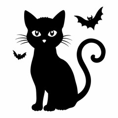 halloween cat vector  silhouette