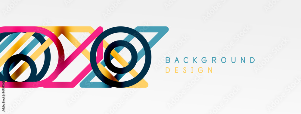 Poster Abstract background - colorful circle lines technology or business digital template
