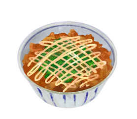 高菜明太マヨ　牛丼のイラスト