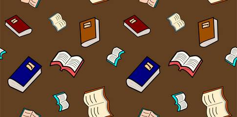 book seamless pattern. book pattern. Back to school Background. Back to school theme pattern. School and Education Pattern background. School seamless background. Education theme pattern.
