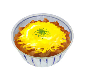 チーズ牛丼　牛丼のイラスト