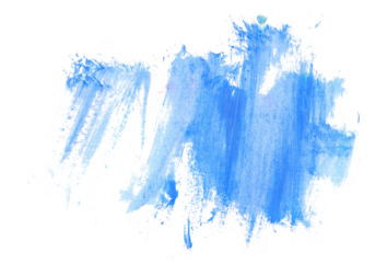 Blue grunge brush strokes oil paint isolated on white background