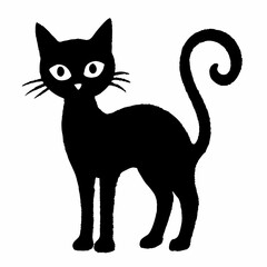Obraz premium halloween cat vector silhouette