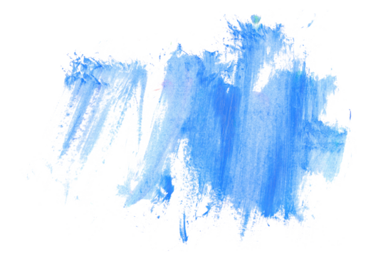 Blue grunge brush strokes oil paint isolated on white background - Powered by Adobe