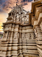 Picture of architecture of Tripura Sundari Temple at Banswara shot against a beautiful sunset
