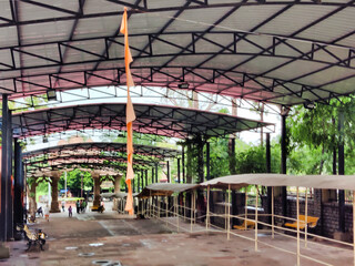 Picture of entrance of Tripura Sundari Temple at Banswara shot against a beautiful sunset
