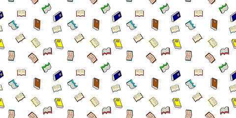 book seamless pattern. book pattern. Back to school Background. Back to school theme pattern. School and Education Pattern background. School seamless background. Education theme pattern.