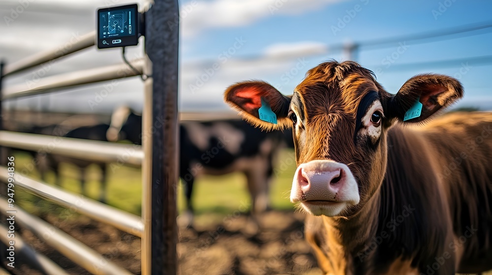 Poster innovative smart pen with iot monitoring system to track and optimize feed and water levels for impr