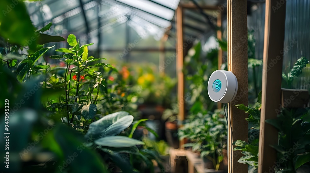 Poster iot sensors monitoring plant growth and health data in a smart greenhouse environment with ample cop