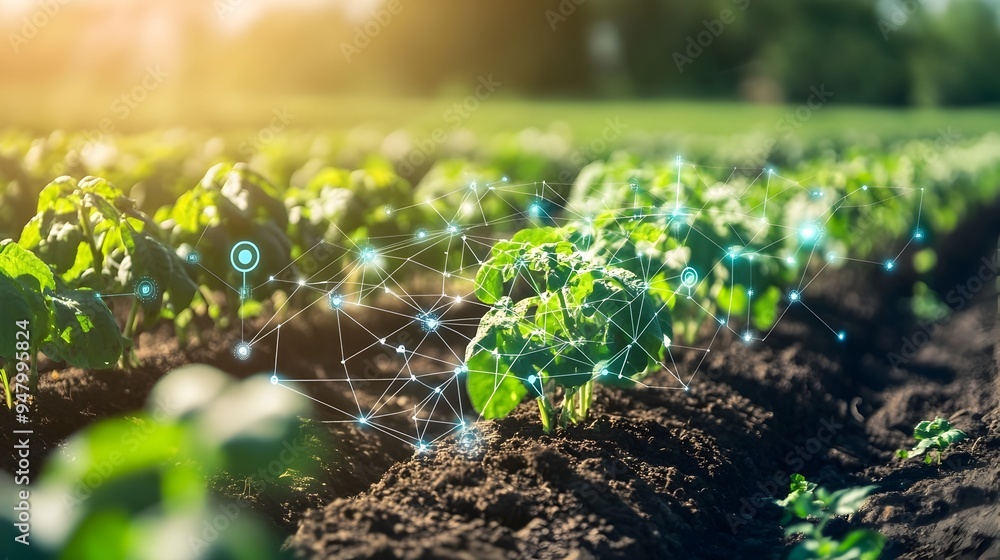 Poster smart farm utilizing iot sensors and automation to optimize irrigation schedules for sustainable and