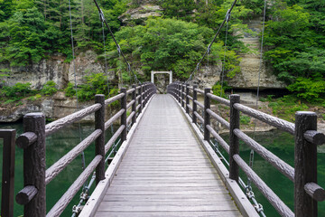塔のへつりの吊り橋