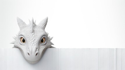Playful White Dragon Peek