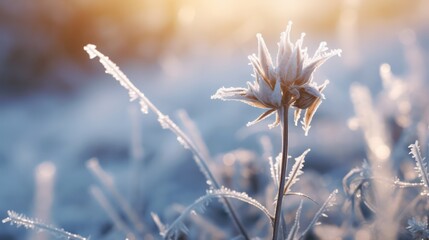 Fototapeta premium Frosted Bluebell Flower Close-up
