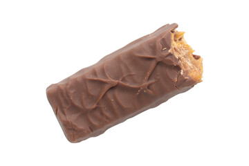 Bitten Chocolate Bar Isolated On White Background