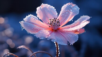 Fototapeta premium Frozen Cosmos Flower in Frost