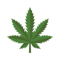 Marijuana Leaf. Medical Cannabis on White Background. Vector