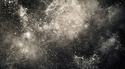 Obraz premium White Dust and Glittering Particles Suspended in Darkness