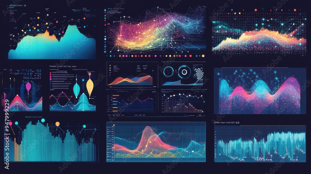 Poster data sorting and classification visualized through organized digital charts, emphasizing the importa