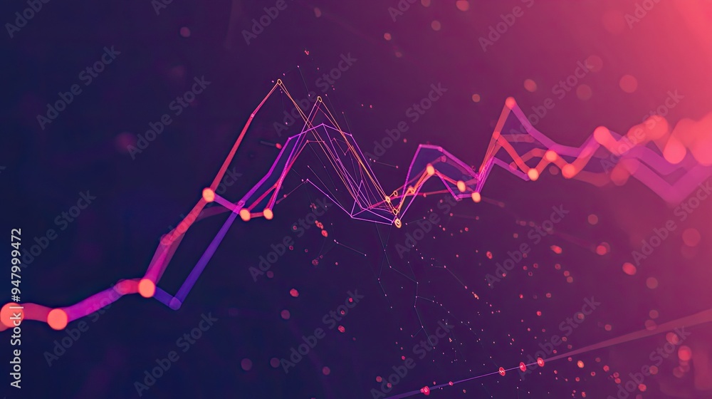 Poster line graph illustrating company financial progress from 2020 to 2025, with yearly data points and gr