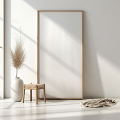 picture identity mockup portfolio living canvas furniture 3d brand up contemporary poster apartment floor photo room image simple frame interior mock blank studio paper retro home scandi