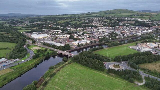 Aerial view of Strabane in Northern Ireland