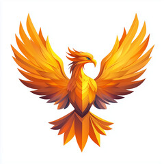 Obraz premium Golden Phoenix with Radiant Wings in Stylized Art