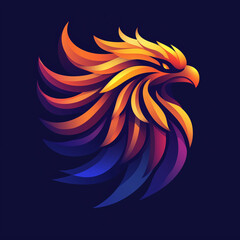Fiery Phoenix Head in Dynamic Abstract Style