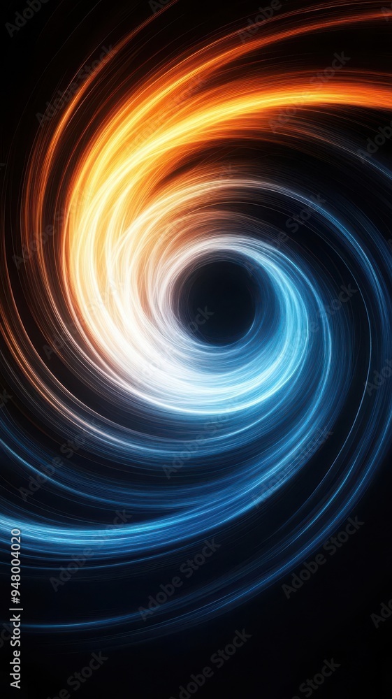 Poster create speed lines that spiral downwards towards a central point