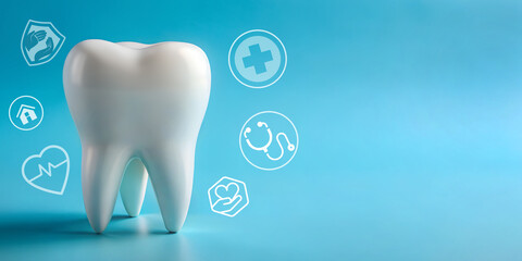 Abstract background. Oral and Dental Health Concept with Gum Care, Blue, Clinic, Health Care, Root Teeth Treatment