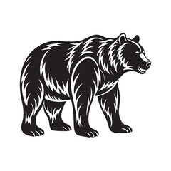 Customizable Bear Silhouette Vector Art Illustration.