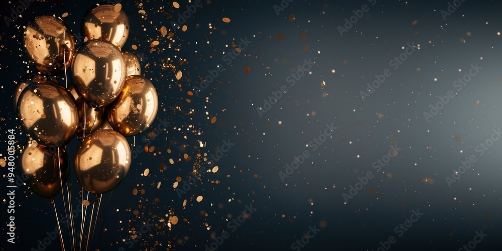 Canvas Prints Elegant golden balloons celebration background