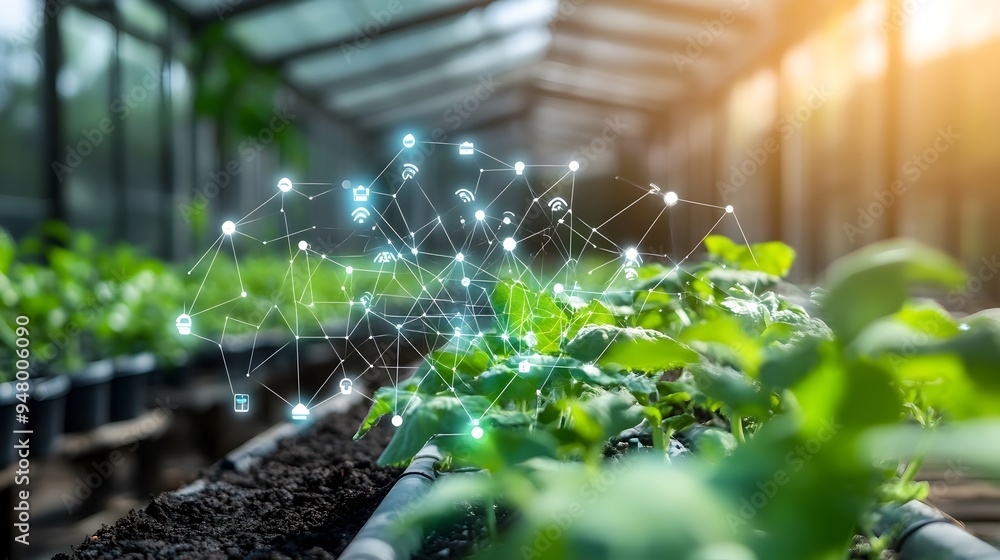 Poster iot sensors and connected technologies optimizing greenhouse environment for efficient and sustainab