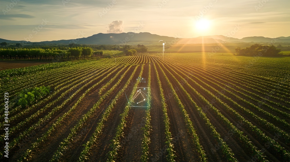 Poster innovative iot technology monitoring and optimizing water usage in large scale agricultural fields f