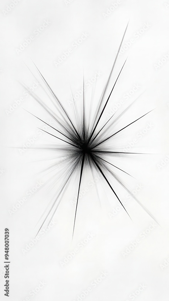 Poster illustrate speed lines radiating from the bottom towards the top