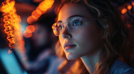 Scientists exploring gene editing techniques in a laboratory setting during evening hours