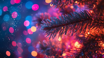 Fototapeta premium christmas tree with lights