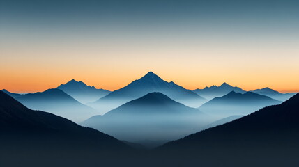 Obraz premium mountains above the clouds in pastel colors