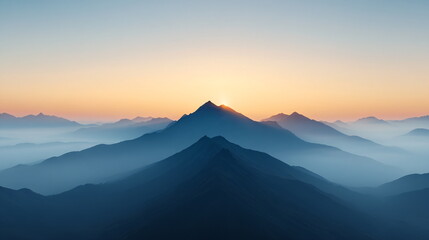 Fototapeta premium mountains above the clouds in pastel colors