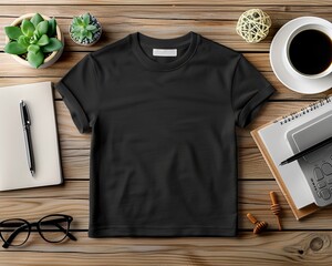 Mockup of a Glidan brand 5000 unisex tshirt, plain black tshirt 