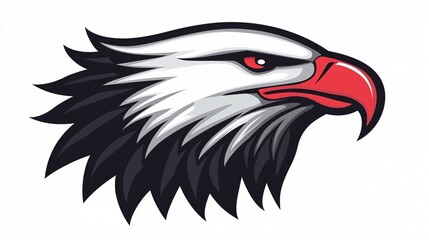 Fototapeta premium Stylized Illustration of a Majestic Eagle Head in Profile