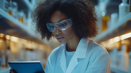 Researchers analyze data with tablets in a laboratory setting during an ongoing study