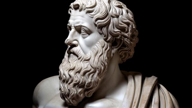 Statue of Greek philosopher Plato. Plato is a central figure in the history of Ancient Greek philosophy.