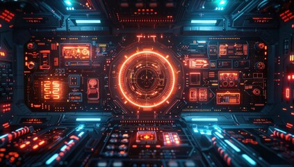 Fototapeta premium Futuristic Spaceship Cockpit