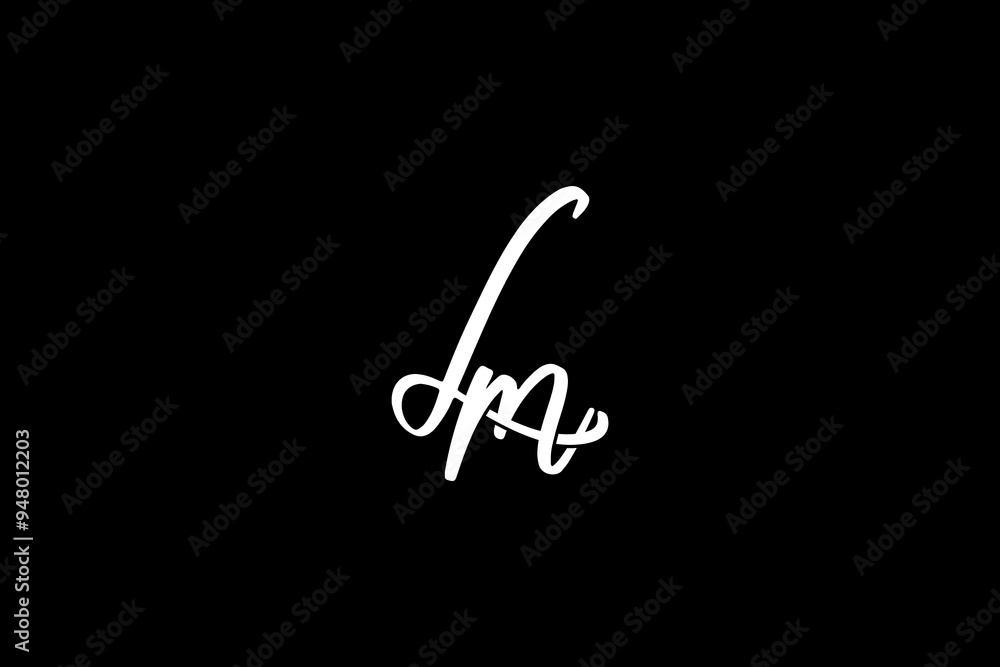 Aufkleber LM Initial letter,overlapping Shape Signature Monogram elegant monogram logo